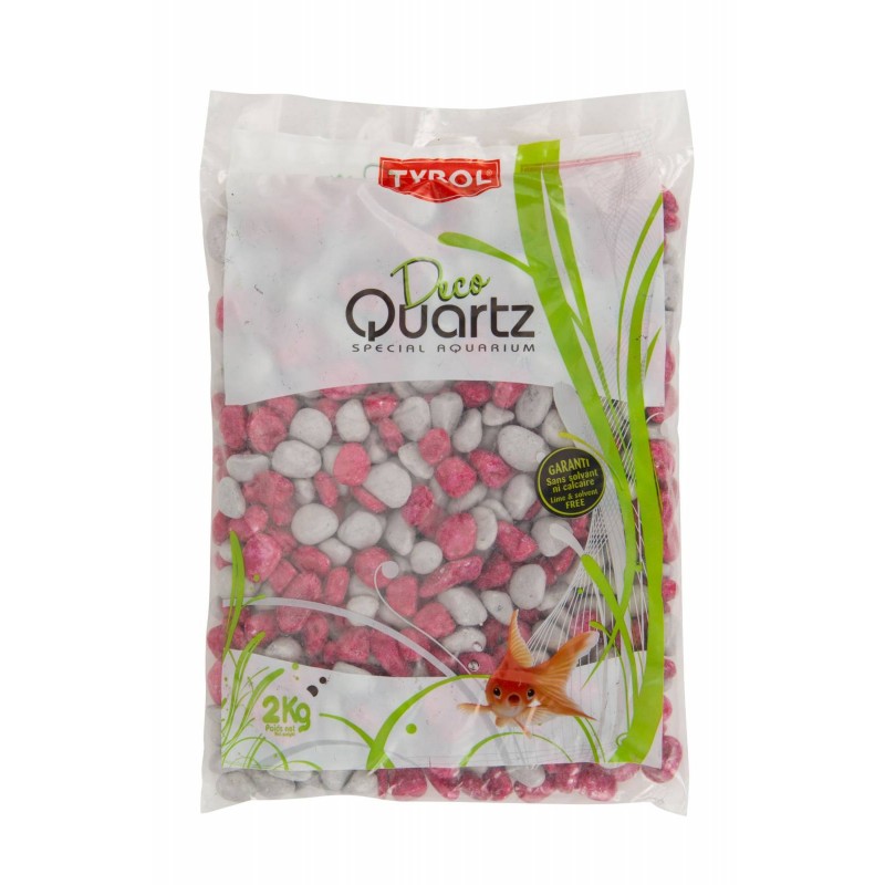 Graviers vernis DÉCO QUARTZ spécial aquarium Fushia/gris 2KG TYROL