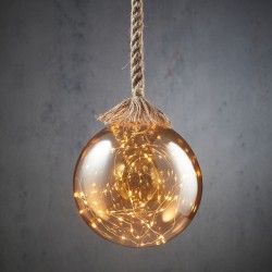 Boule Verre Sur Corde Led...