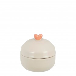 Bocal Coeur Blanc/Rose En...