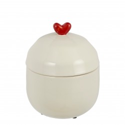 Bocal Coeur Blanc/Rouge En...