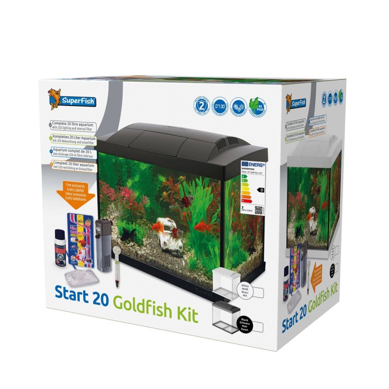 Photo inspiration: Goldfish Aquarium Kit Reference: Superfish Start 20 Goldfish Kit Aquarium Complet Éclairage Led Filtre