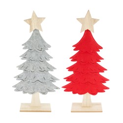 Sapin Socle Bois Rouge/Gris...